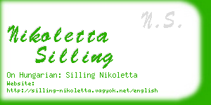 nikoletta silling business card